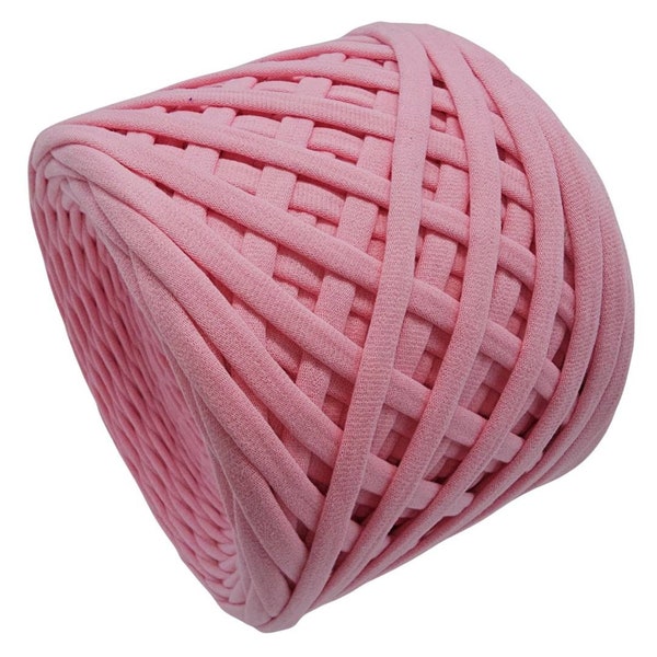 PINK MASHMALLOW tshirt yarn for crochet, 100-110m, ready to ship.