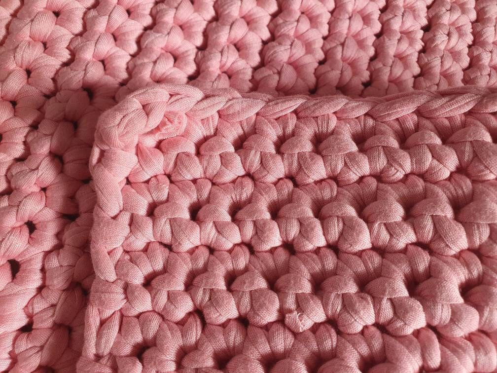 PINK MASHMALLOW Tshirt Yarn for Crochet, 100-110m, Ready to Ship. 