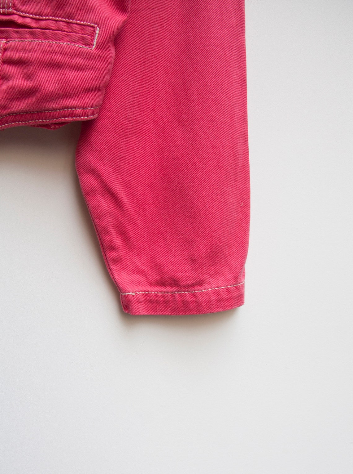 Vintage Cropped Jacket Women Small Red Denim Jacket 90s Jean | Etsy