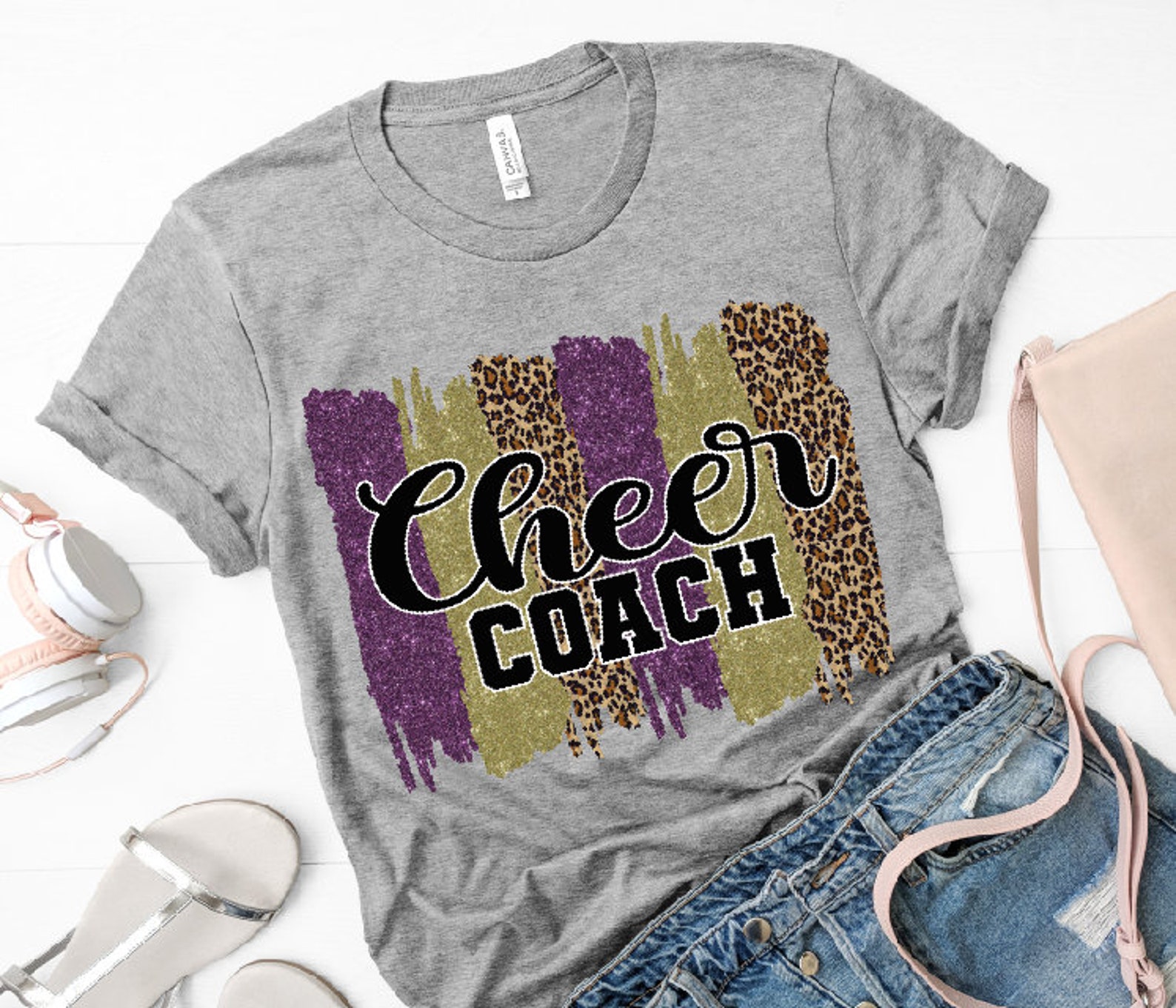 Cheer Coach Purple Brushstroke T-Shirt | Etsy