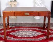 Vintage Mahogany Writing Desk Library Table Fitted Drawer