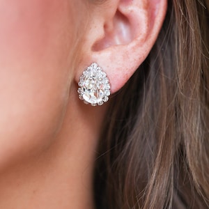 Crystal Pear Swarovski Studs, swarovski, crystal earring, wedding earrings, pear earrings, wedding jewellery, crystal studs, Jewelry
