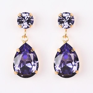 Swarovski Bridal Earrings Navy Indigo, Earrings, Bridal Jewelry Drop Earrings, Chandelier Earrings for Bride, Party Earrings, Swarovski