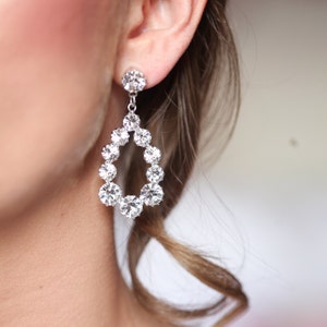 Swarovski Bridal Earrings Crystal Wedding Earrings, Bridal Jewelry Drop Earrings, Chandelier Earrings for Bride, Party Earrings, Swarovski
