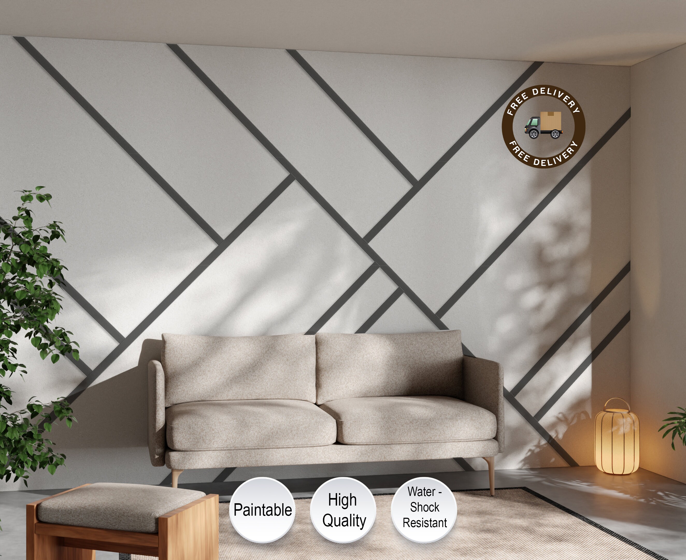 Diagonal Line Wall Design