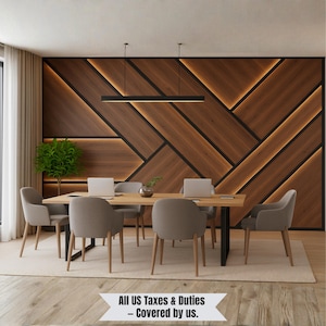 Angular Section Wall Molding Kit or Digital Blueprint | Custom Linear Panel Layout | DIY Polystyrene Trim System for Accent Walls, ZEN566