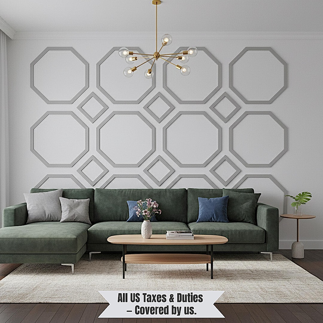 Custom Wall Molding Kit or Downloadable Plan | Unique Octagonal Panel ...