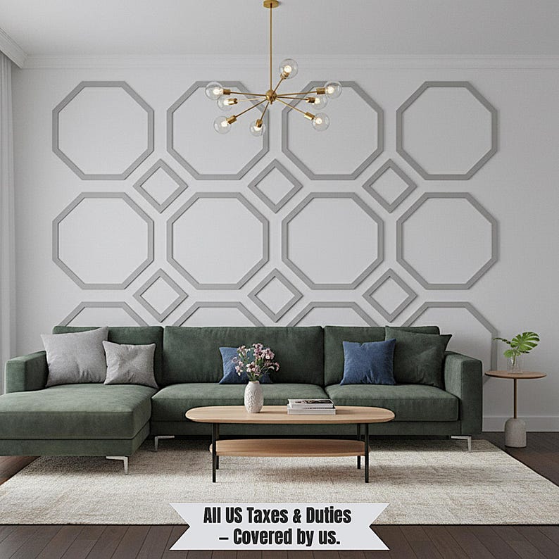 Custom Wall Molding Kit or Downloadable Plan | Unique Octagonal Panel ...