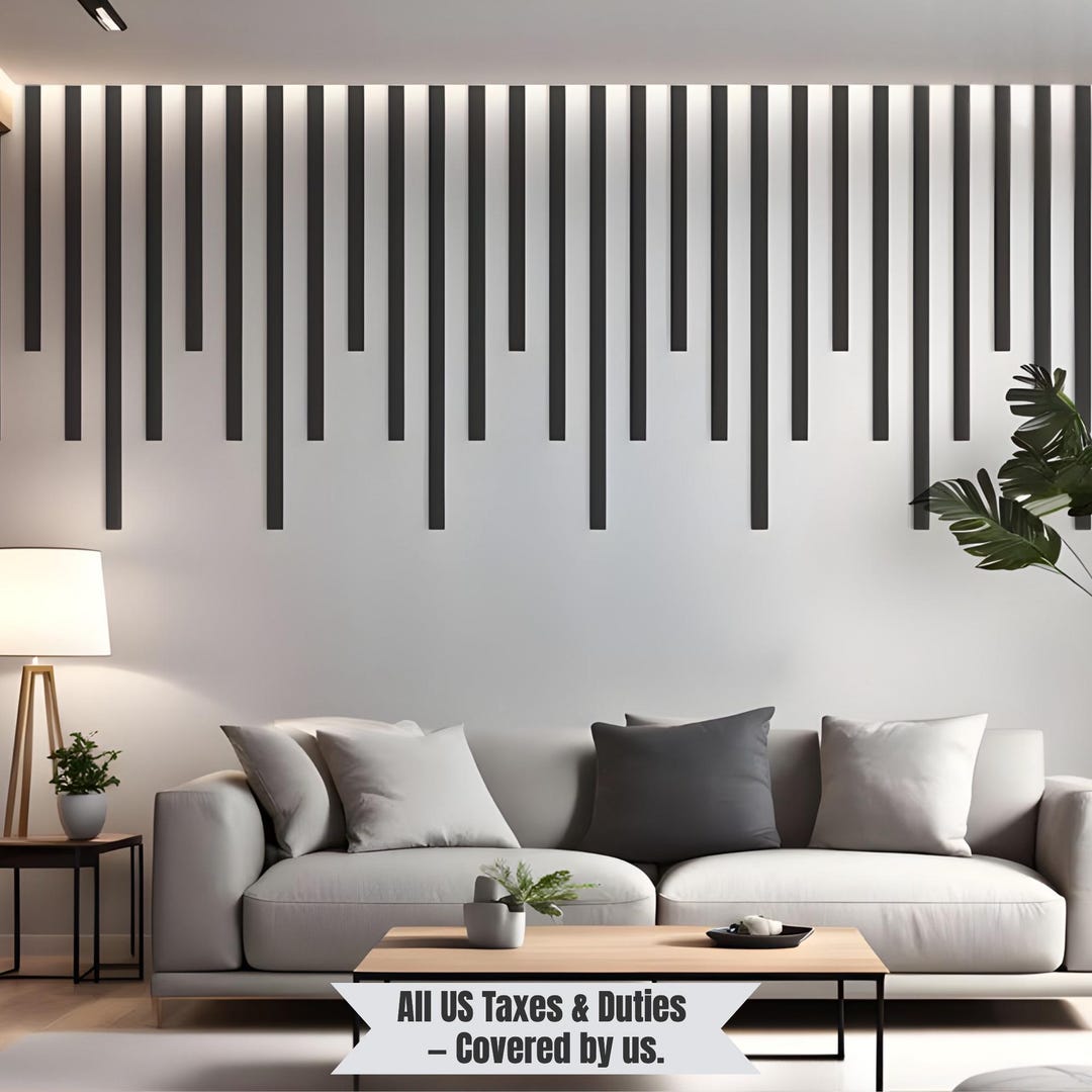 Full Kit Vertical Wall Molding Panels – Geometric Slat Accent Trim With ...