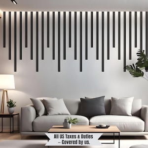 Full Kit Vertical Wall Molding Panels – Geometric Slat Accent Trim with Layout Plan – Paintable Polystyrene, Ready to Install, ZenHP5
