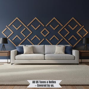 Diamant Wand Rahmen Zierleiste Set | Geometrisches Statement Wanddesign | Modernes Schnittlayout oder Digitaler Bauplan, ZEN433