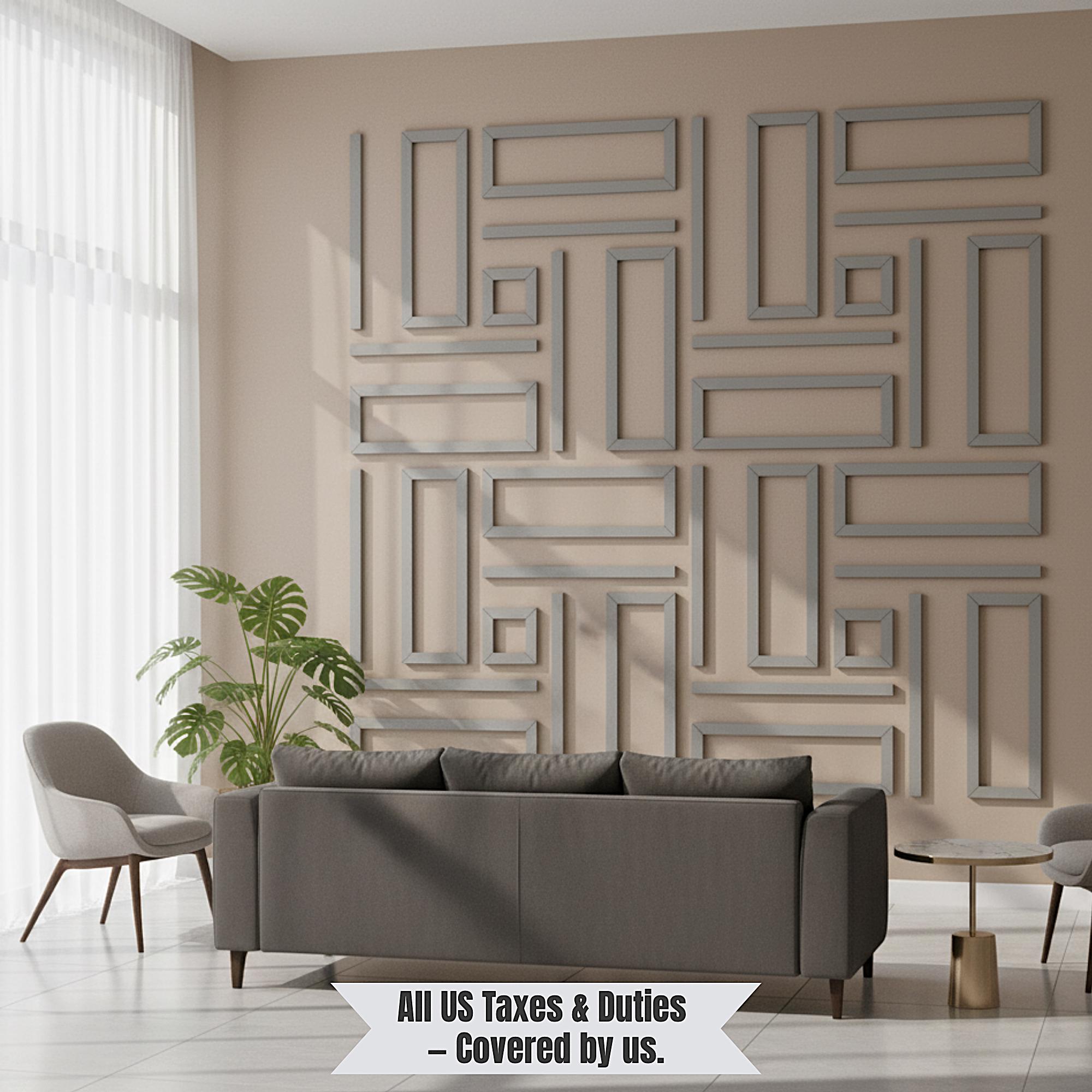 Paneles geométricos de poliestireno para pared con plano personalizado o  kit completo: elegante sistema de molduras decorativas para pared, ZEN429 -  Etsy México, image size:2000x2000
