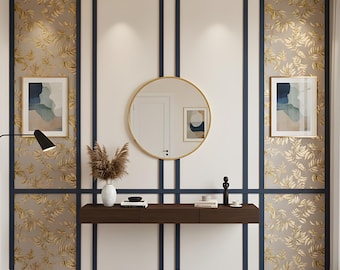 Wall Molding Panel Kit or Digital Blueprint | Elegant Trim Design for Entryway, Vanity, Hallway or Accent Wall Makeover, Zen552