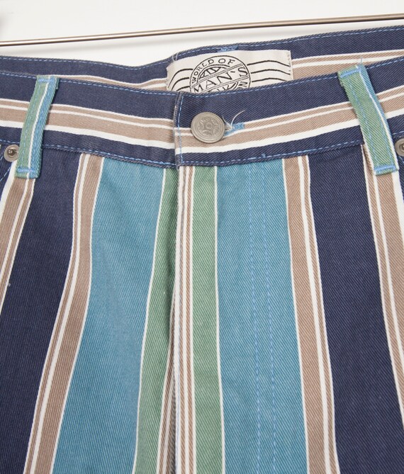 Vintage Striped Jeans Men Large 90s Denim Shorts … - image 5