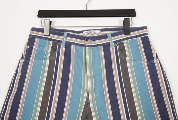 Vintage Striped Jeans Men Large 90s Denim Shorts … - image 4