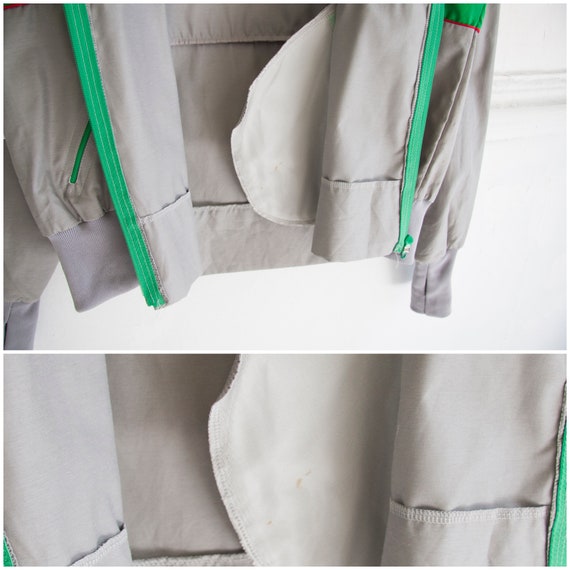 80s Windbreaker Jacket Mens S 80s Color Block Jacket Gray Green Thin Sports  Jacket Womens Medium Retro Running Jacket 70s Mens Jacket Small 