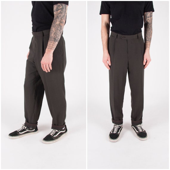 Vintage Suit Pants for Men Waist 35 80s 