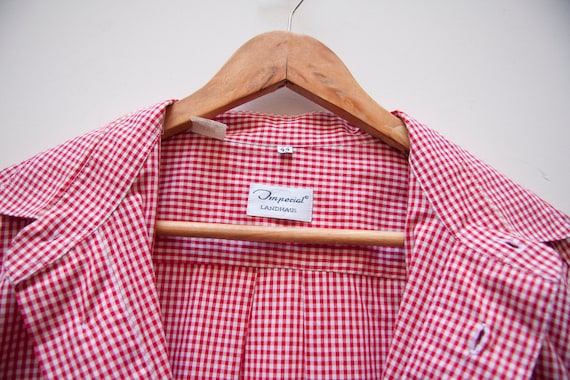 Folk Shirt Men XL Trachten Shirt Vintage Loden Sh… - image 9