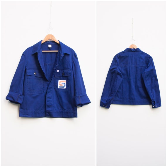 Work Jacket Men Small Factory Jacket Women Medium Utilitarian Vintage Canvas Jacket Unisex Workwear Jacket Blue Jacket Canvas Utility Jacket Etsy Ireland
