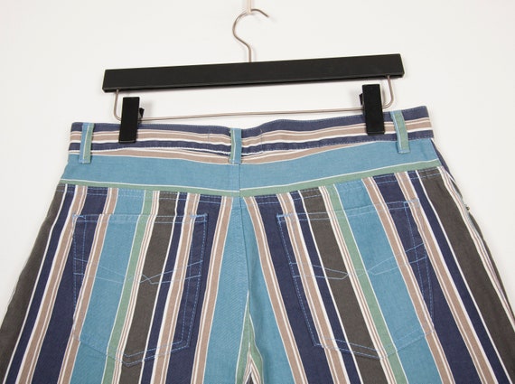 Vintage Striped Jeans Men Large 90s Denim Shorts … - image 7