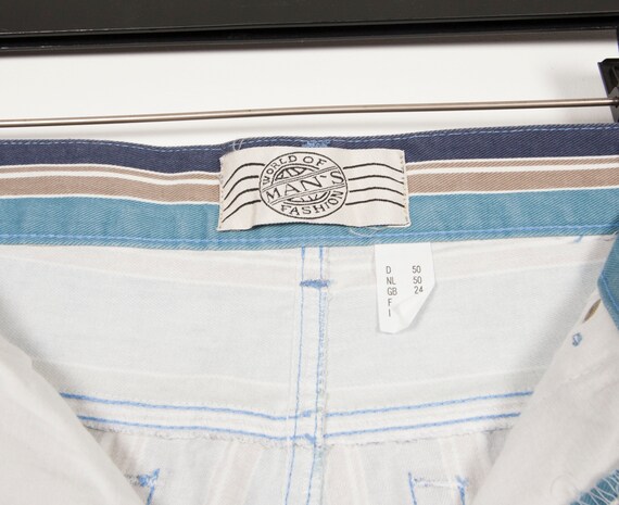 Vintage Striped Jeans Men Large 90s Denim Shorts … - image 10