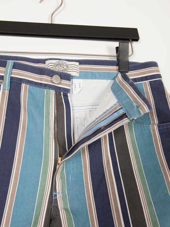 Vintage Striped Jeans Men Large 90s Denim Shorts … - image 6