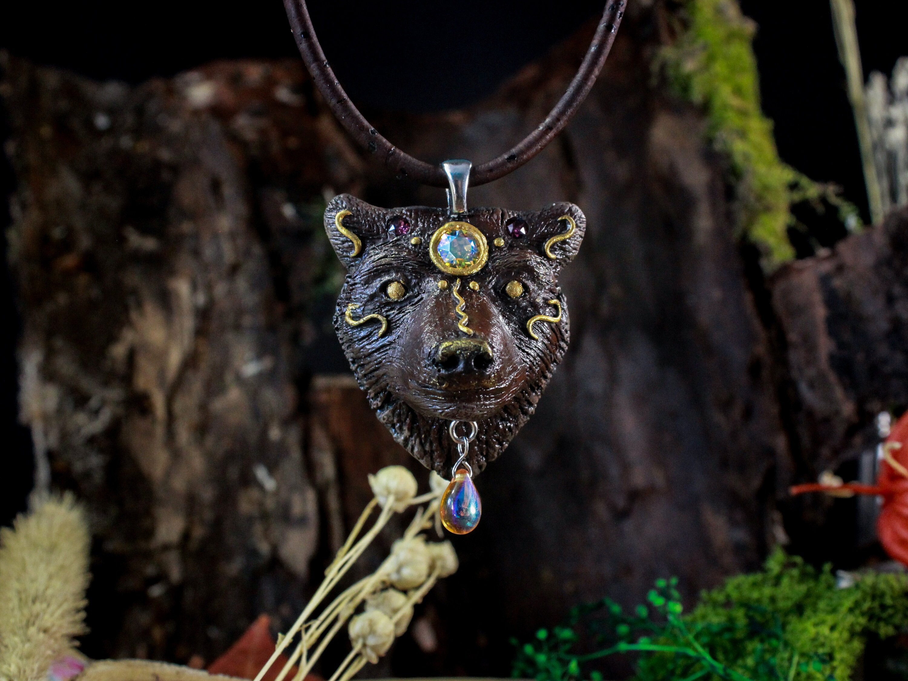 Necklace Dream Catcher Pendant Blue Bear Zuni Heart Line Native American  style Jewellery UK