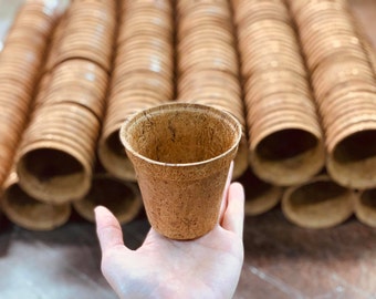 Biodegradable Coco Coir Pots for Seedlings - Eco-Friendly Nursery Starter Pots