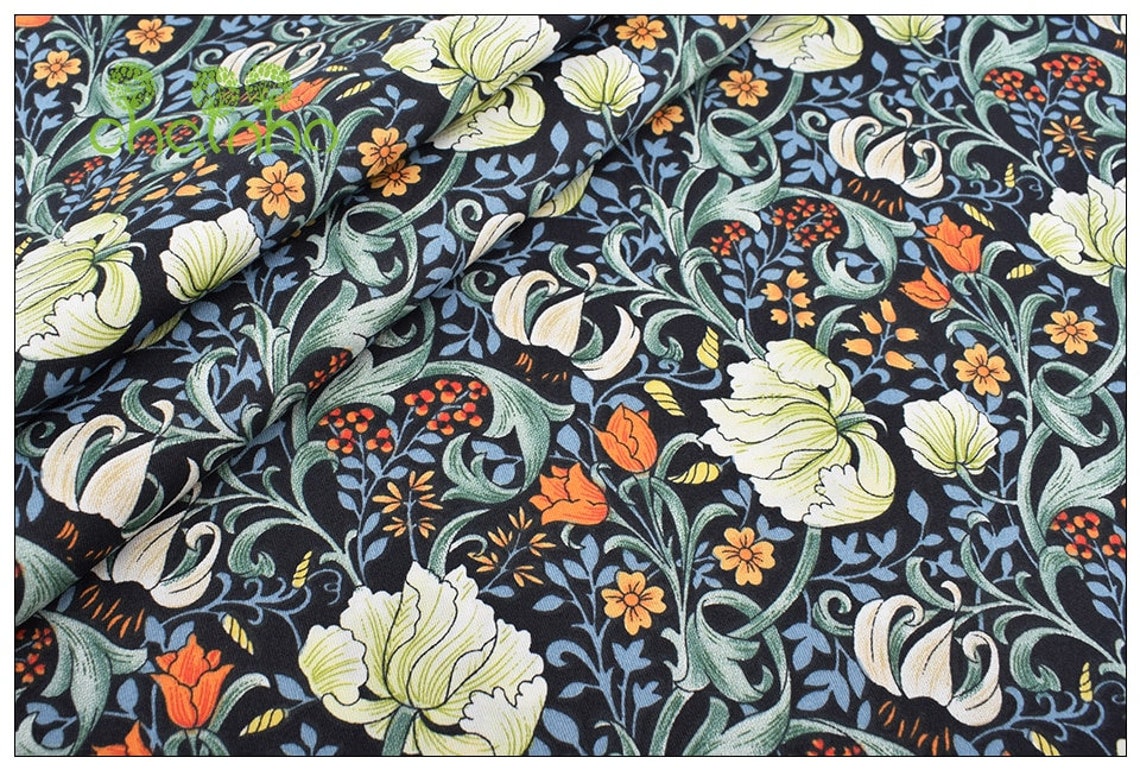 Exotic Black Floral Series Quilting Fabric Bundle 8pcs set Etsy