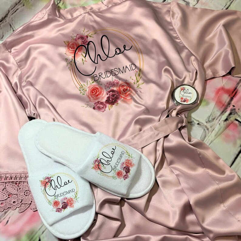 Holly Personalised Bride and Bridesmaid Pyjama PJ/'s Sets Bridesmaid Gift Bridal Party PJ/'s Pink Name Pjs Personalised Pyjamas