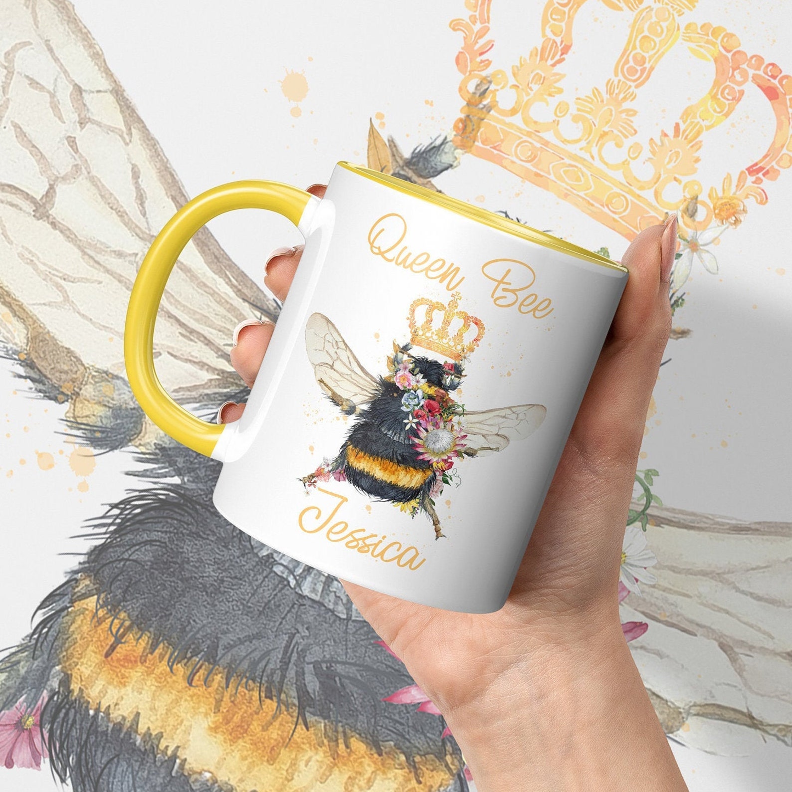 Personalised Queen Bee Mug bumble bee mug gift for her Etsy