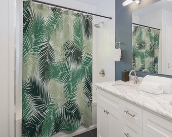 Beautiful Palm Leaves Shower Curtain | Housewarming Gift | Modern Shower Curtain | Cute Shower curtain | Bathroom Decoration