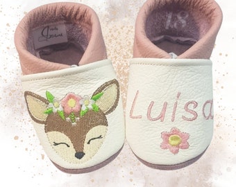 First walking shoes, crawling shoes with names, personalized crawling shoes, embroidered crawling shoes, crawling shoes, leather shoes, birth gift