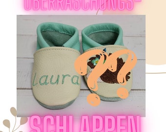 Ueberraschungspuschen, Lauflernschuhe,Krabbelschuhe mit Namen,Krabbelschuhe personalisiert,Krabbelschuhe bestickt,Krabbelpuschen