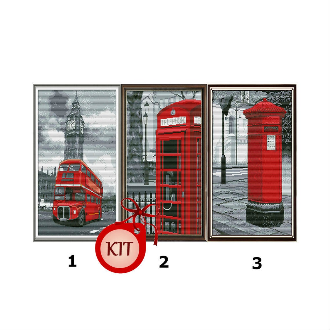 3 Modern Cross Stitch Kits London Travel Embroidery Kits Etsy