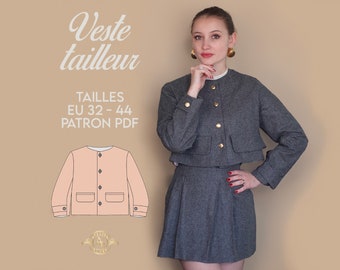 Veste Tailleur patron PDF t.32-44 (français + english)