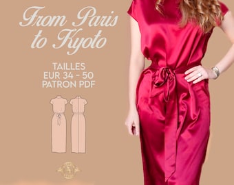 Japanese dress pattern PDF | From Paris to Kyoto with video tutorial