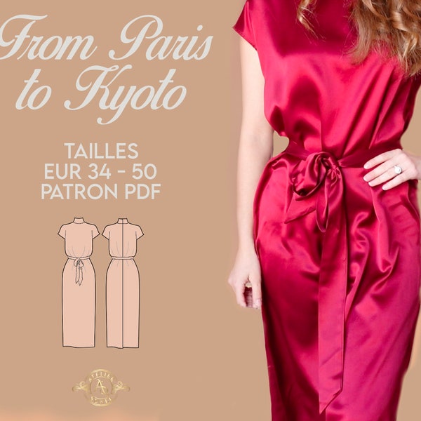 Robe japonaise patron PDF | From Paris to Kyoto avec tuto vidéo