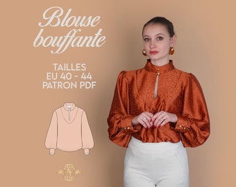 Bouffant Blouse PDF pattern t.40, 42, 44 (French + English)