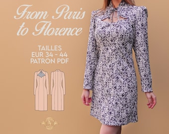 Robe élégante avec décolleté | From Paris to Florence Patron PDF avec tutoriel vidéo Français + English