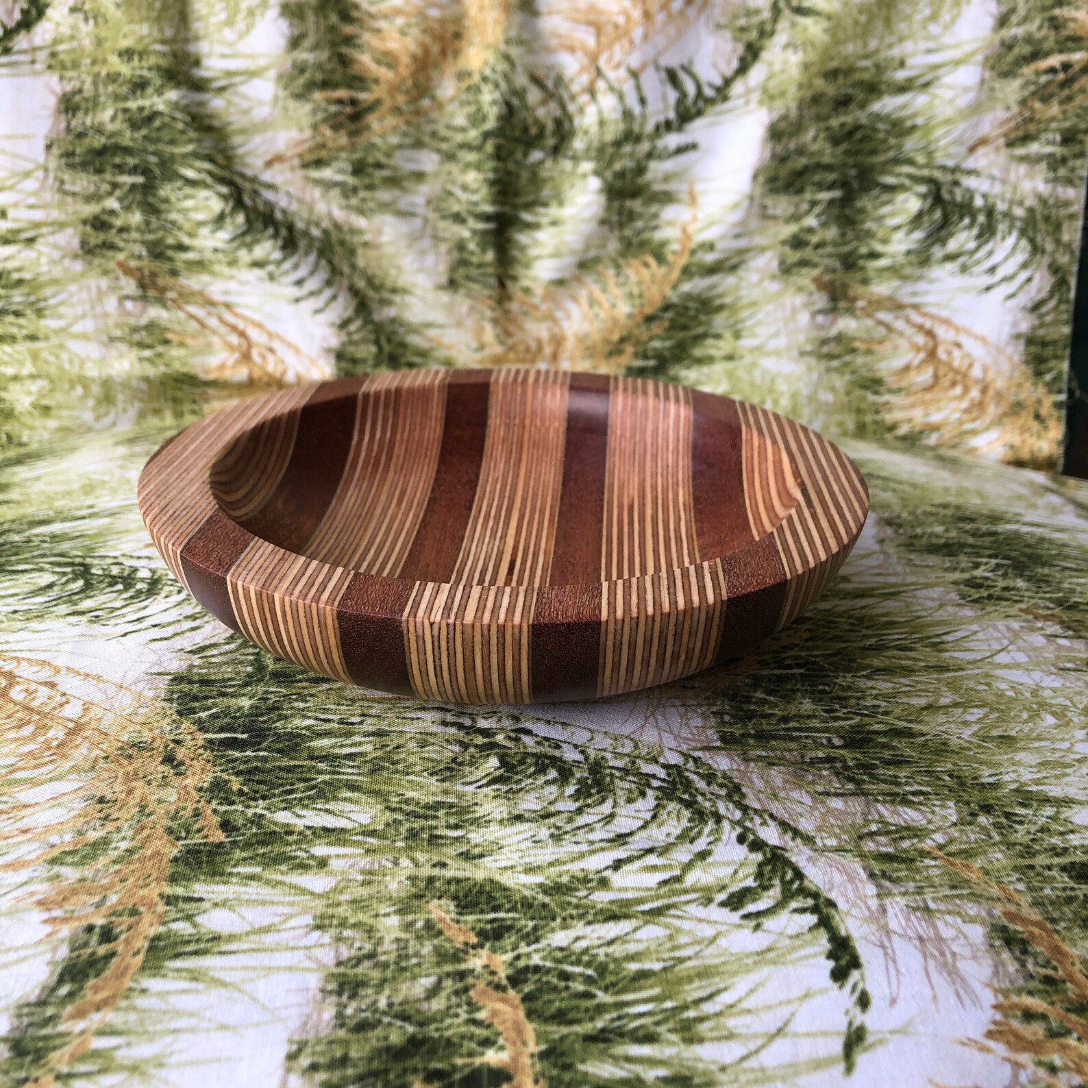 Striped Wooden Bowl a Hand Turned Striped Wooden Bowl Etsy UK