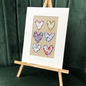 Love-Heart : a handmade textile art picture