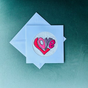 Sé mi amor: una tarjeta de San Valentín bordada a mano
