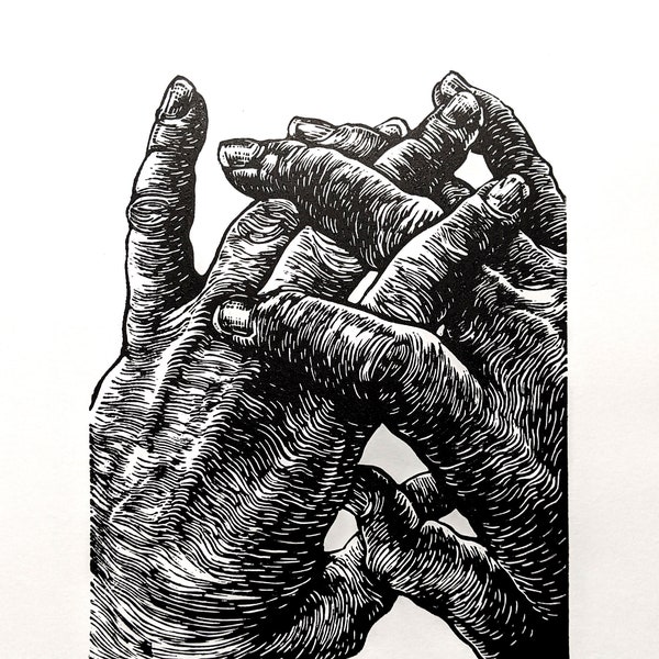 Linocut Print - 'Consider' - Original handmade artwork