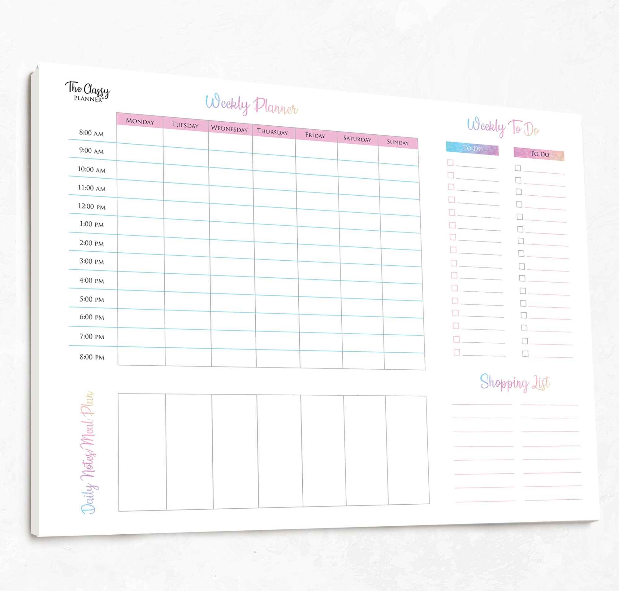 A4 Weekly Desk Pad Planner Notebook Desktop Organiser To Do Etsy