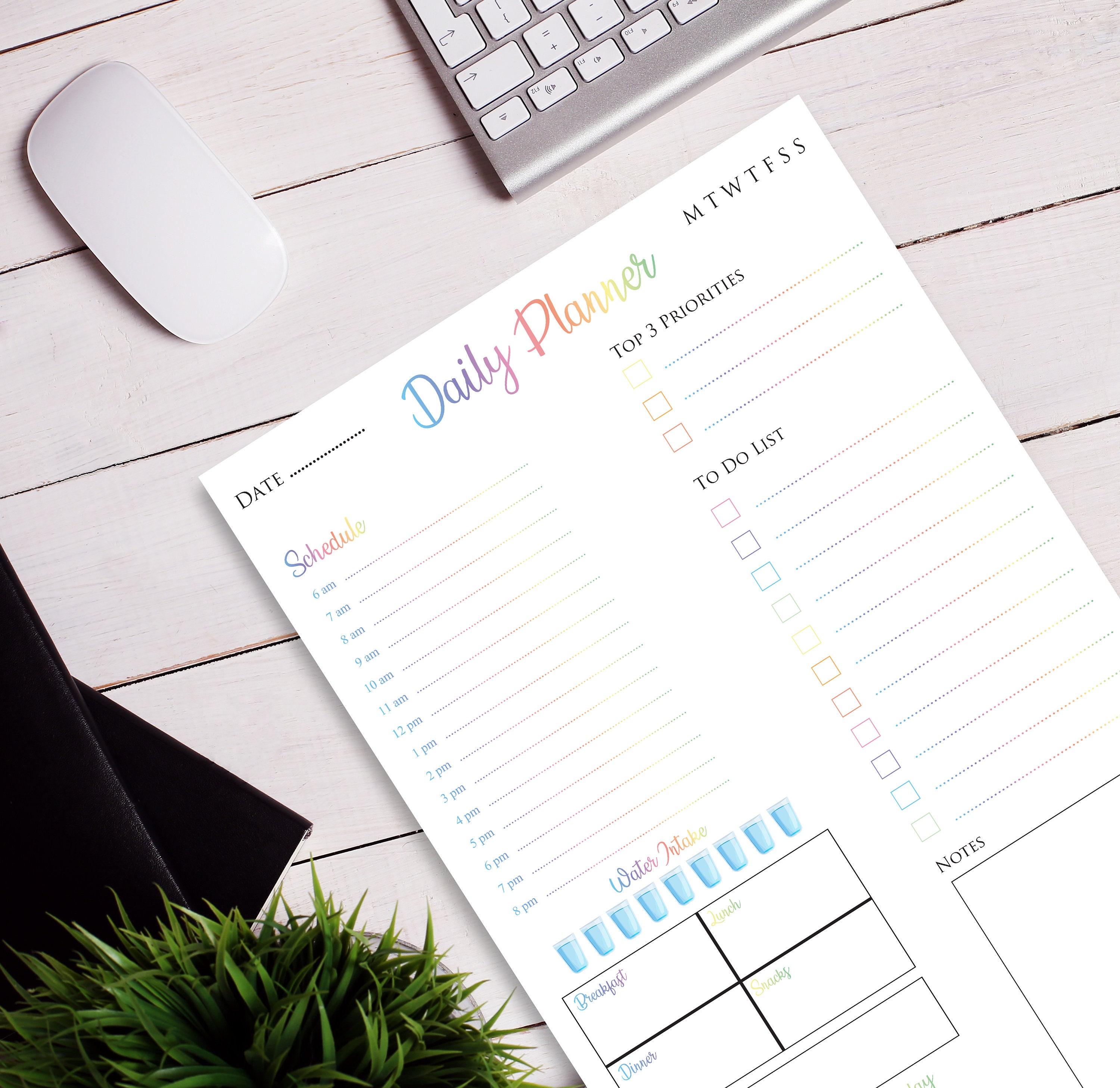 Daily Planner & Organiser Desk Pad With 50 Undated A4 Tearoff Etsy