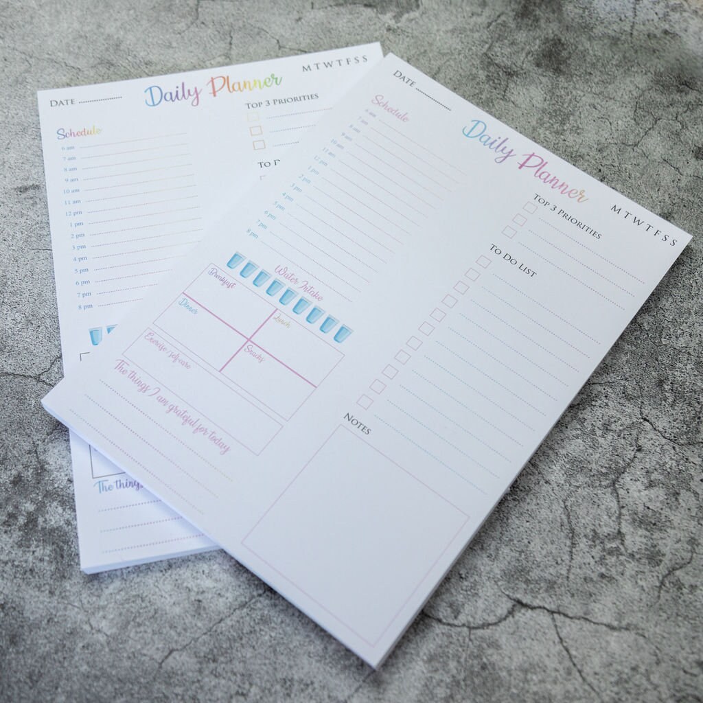 Daily Planner & Organiser Desk Pad With 50 Undated A4 Tearoff Etsy