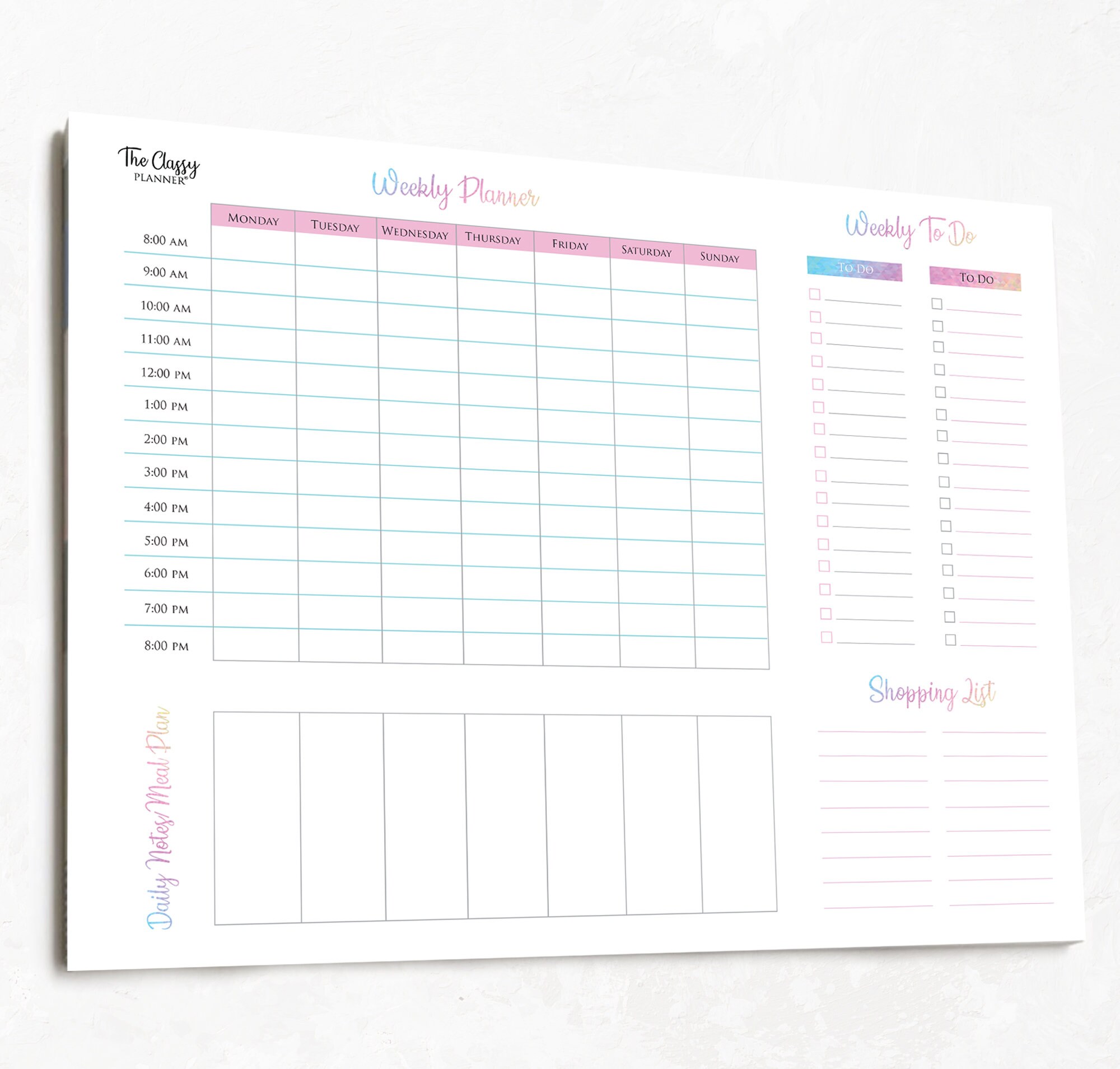 A4 & A3 Weekly Desk Pad Planner Notebook Desktop Organiser Etsy