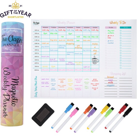 Weekly Fridge Planner Family Organiser Whiteboard Etsy