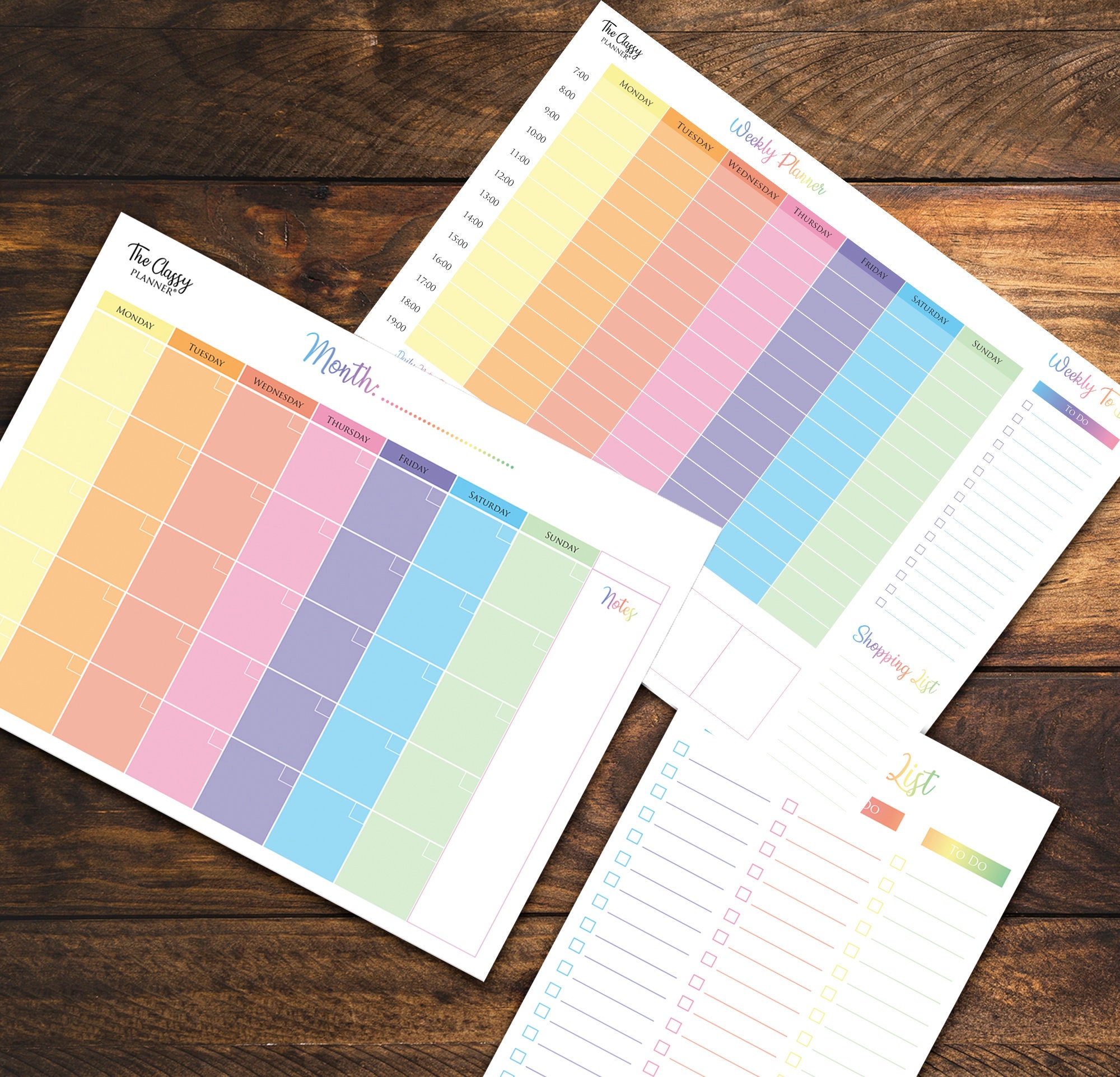 A4 Weekly & Monthly Planner Desk Pad Bundle with FREE To Do | Etsy
